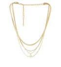 Multi-Chain Layered Gold Plated Necklace