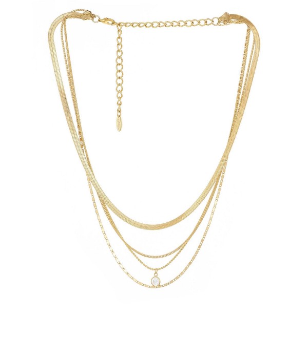 Multi-Chain Layered Gold Plated Necklace