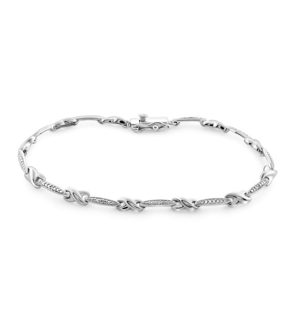 Diamond Link Bracelet (1/10 ct. ) in Sterling Silver