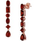 Garnet Multi-Cut Linear Drop Earrings (6-7/8 ct. ) in 18k Rose Gold-Plated Sterling Silver