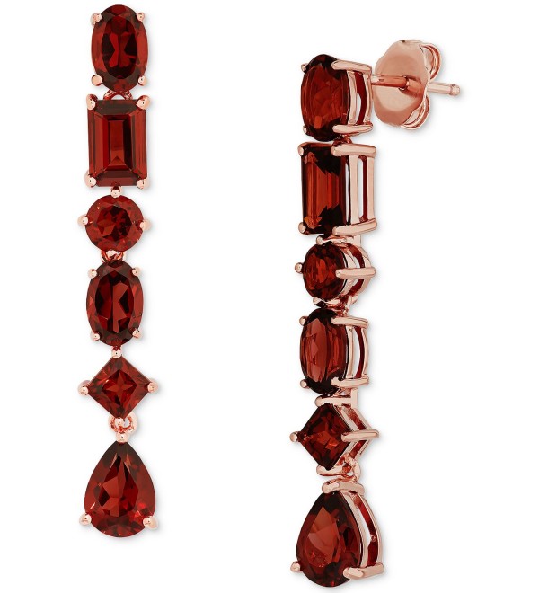 Garnet Multi-Cut Linear Drop Earrings (6-7/8 ct. ) in 18k Rose Gold-Plated Sterling Silver