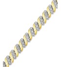 Diamond (1/4 ct. ) Zig Zag Bracelet in 14k Gold-Plated Sterling Silver