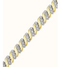 Diamond (1/4 ct. ) Zig Zag Bracelet in 14k Gold-Plated Sterling Silver