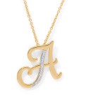 Diamond Accent Initial Pendant Necklace 18