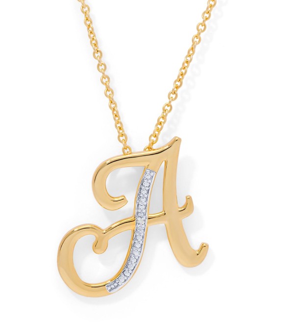 Diamond Accent Initial Pendant Necklace 18