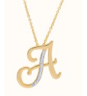 Diamond Accent Initial Pendant Necklace 18