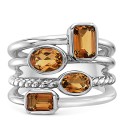 Citrine Multirow Statement Ring (2-1/5 ct. ) in Sterling Silver