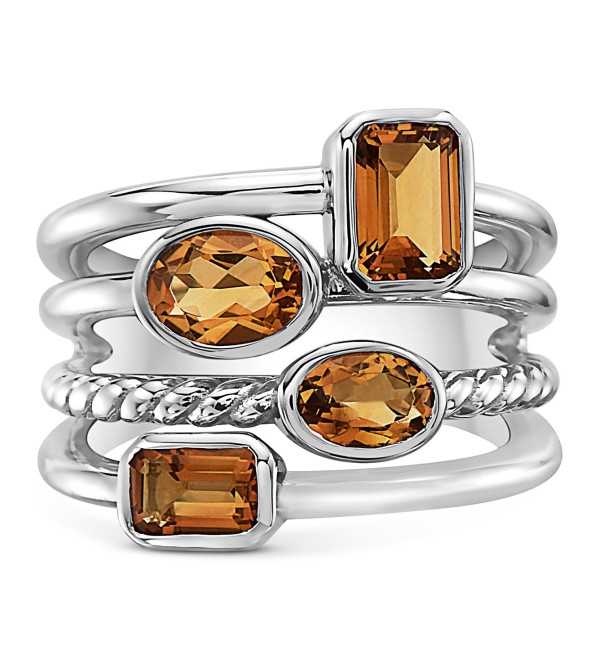 Citrine Multirow Statement Ring (2-1/5 ct. ) in Sterling Silver