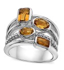 Citrine Multirow Statement Ring (2-1/5 ct. ) in Sterling Silver