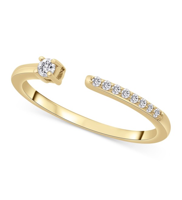 Diamond Cuff Statement Ring (1/10 ct. ) in 14k Yellow or White Gold  