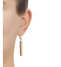 Tube Linear Drop Earrings in 14k Gold  1 1/2 inch