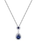 2-Pc. Set Sapphire (3-3/8 ct. ) & Lab-Created White Sapphire (3/4 ct. ) Pendant Necklace & Matching Drop Earrings in Gold-Plated Sterling Silver (Also in Citrine  Garnet  Amethyst      & Opal)