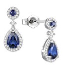 2-Pc. Set Sapphire (3-3/8 ct. ) & Lab-Created White Sapphire (3/4 ct. ) Pendant Necklace & Matching Drop Earrings in Gold-Plated Sterling Silver (Also in Citrine  Garnet  Amethyst      & Opal)