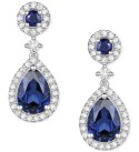 2-Pc. Set Sapphire (3-3/8 ct. ) & Lab-Created White Sapphire (3/4 ct. ) Pendant Necklace & Matching Drop Earrings in Gold-Plated Sterling Silver (Also in Citrine  Garnet  Amethyst      & Opal)