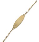 Children's Diamond Accent Figaro Chain ID Bracelet in 14k Gold