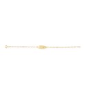 Children's Diamond Accent Figaro Chain ID Bracelet in 14k Gold