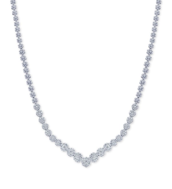 Diamond V Fancy Collar Necklace (3 ct. ) in 14k White Gold