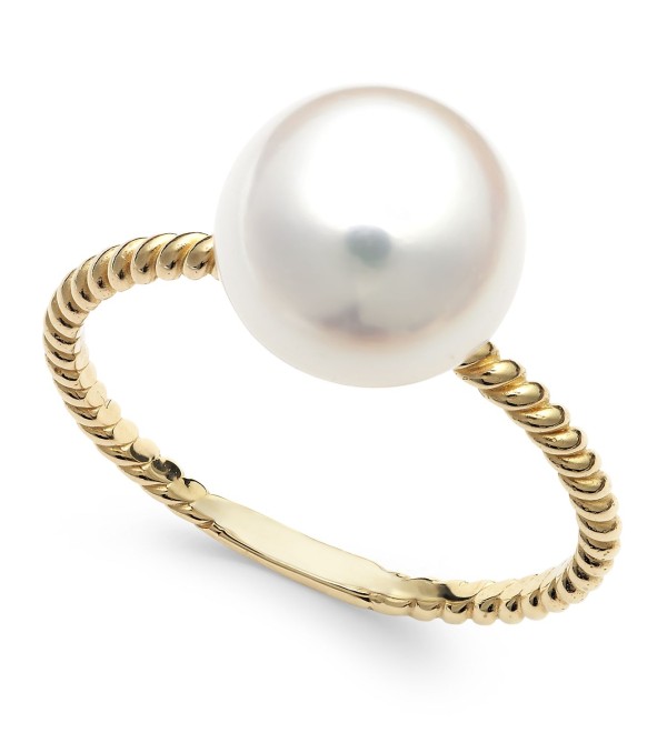 Cultured Freshwater Pearl Ring in 14k Gold (9mm)