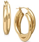 Double Hoop Earrings in 14k Gold