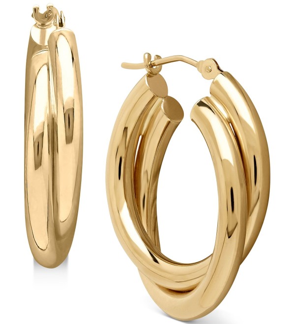 Double Hoop Earrings in 14k Gold