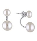 Cultured Freshwater Pearl (7 & 10-1/2mm) Earring Jackets in Sterling Silver