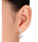 Cultured Freshwater Pearl (7 & 10-1/2mm) Earring Jackets in Sterling Silver