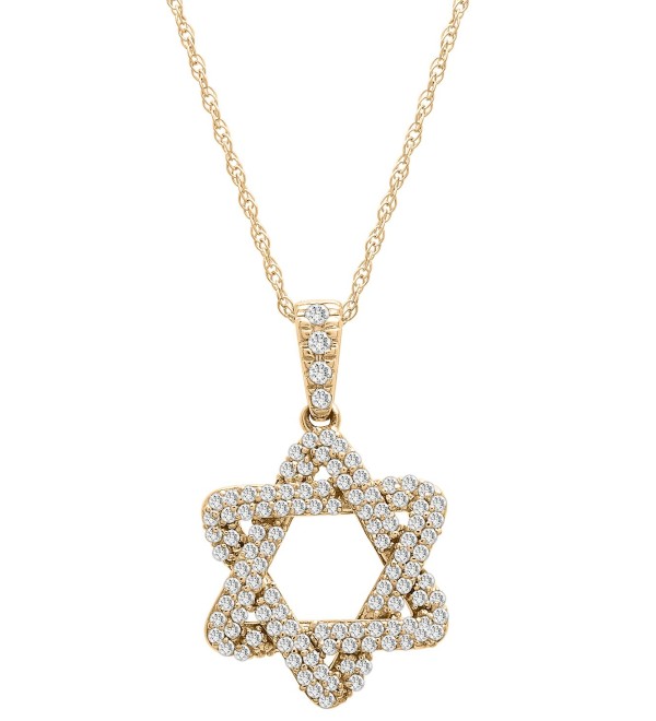 Diamond Star of David Pendant Necklace (1/3 ct. ) in 14k Gold or White Gold  