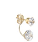 Cubic Zirconia Peekaboo Front and Back Earrings in 10k Gold