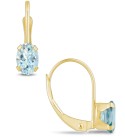 Aquamarine (9/10 Ct. T.W.) Leverback Earrings in 10K Yellow Gold or White Gold