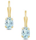 Aquamarine (9/10 Ct. T.W.) Leverback Earrings in 10K Yellow Gold or White Gold