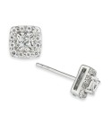 Diamond Princess Halo Cluster Stud Earrings (1/2 ct. ) in 14k White or Yellow Gold