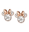 Cubic Zirconia Minnie Mouse Stud Earrings in 18k Rose Gold-Plated Sterling Silver