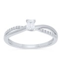 Diamond Emerald-Cut Swirl Solitaire Engagement Ring (1/4 ct. tw) in 14k White  Yellow or Rose Gold