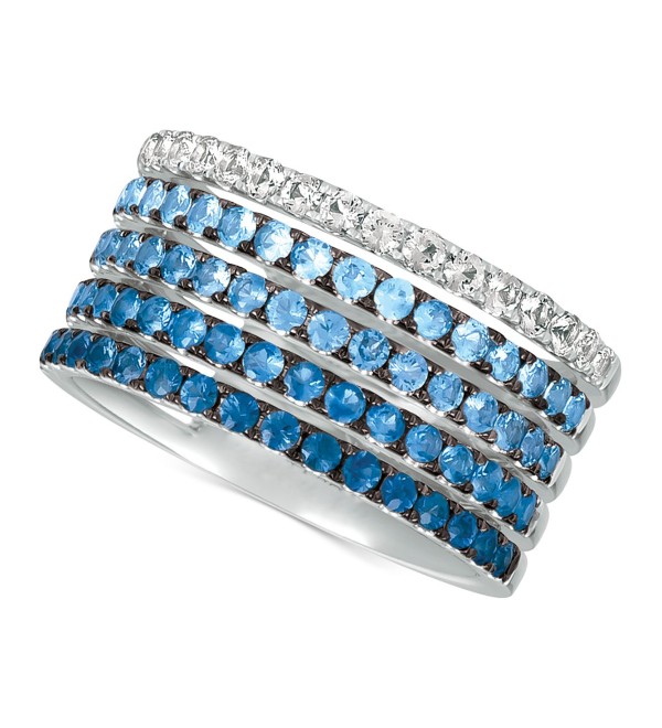 Blueberry Layer Cake Blueberry Sapphires (1-1/4 ct. ) & Vanilla Sapphires (1/3 ct. ) Ring in 14k White Gold