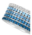 Blueberry Layer Cake Blueberry Sapphires (1-1/4 ct. ) & Vanilla Sapphires (1/3 ct. ) Ring in 14k White Gold