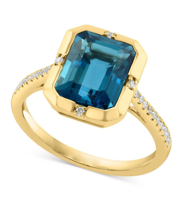 London Blue Topaz (4-1/2 ct. ) & Diamond (1/8 ct. ) Ring in 14k Gold