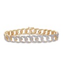 Men's Diamond Link Bracelet (1 ct. ) in 14k Gold-Plated Sterling Silver and Sterling Silver