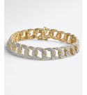 Men's Diamond Link Bracelet (1 ct. ) in 14k Gold-Plated Sterling Silver and Sterling Silver