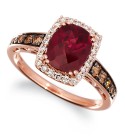 Creme Brulee® Raspberry Rhodolite (2-1/3 ct. ) & Diamond (3/8 ct. ) Ring in 14k Rose Gold