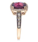 Creme Brulee® Raspberry Rhodolite (2-1/3 ct. ) & Diamond (3/8 ct. ) Ring in 14k Rose Gold