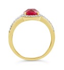 Created Ruby (1-3/4 ct. ) and Created White Sapphire (1/4 ct. ) Ring in 10k Yellow Gold