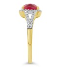 Created Ruby (1-3/4 ct. ) and Created White Sapphire (1/4 ct. ) Ring in 10k Yellow Gold