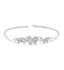 Diamond Flower Flex Bangle Bracelet (1/6 ct. ) in Sterling Silver