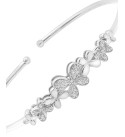 Diamond Flower Flex Bangle Bracelet (1/6 ct. ) in Sterling Silver