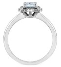 Aquamarine (5/8 ct. ) & Diamond (1/10 ct. ) Ring in 14k White Gold