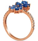 Blueberry Sapphire (1-1/2 ct. ) & Nude Diamond (1/5 ct. ) Flower Statement Ring in 14k Rose Gold