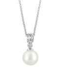 Cultured Freshwater Pearl (9mm) & Diamond (1/10 ct. ) 18