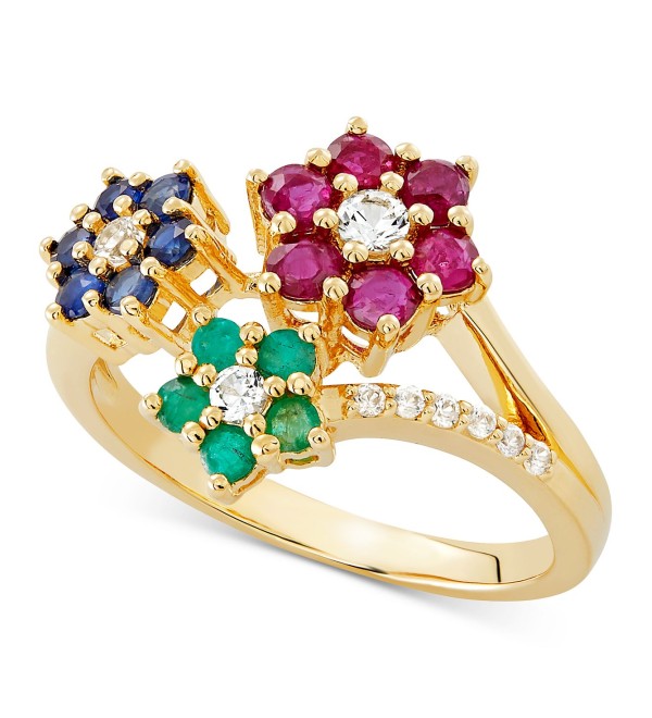 Multi-Gemstone (1-3/8 ct. ) Floral Ring in 14k Gold