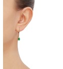 Emerald (7/8 ct. ) & Diamond (1/20 ct. ) Drop Earrings in 10k Gold