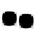 Onyx Cushion Stud Earrings in Sterling Silver